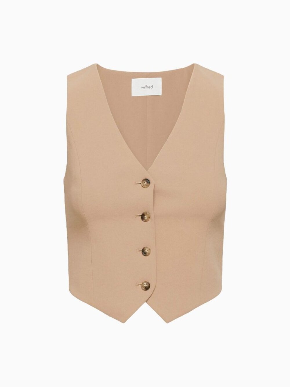 Aritzia Tan V Neck Button Vest Waistcoat Size 4